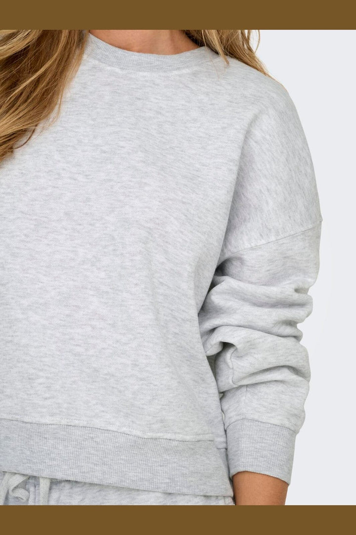 Only - Onlhappy L/S Crew Neck Swt - 5199520 Light Grey Melange