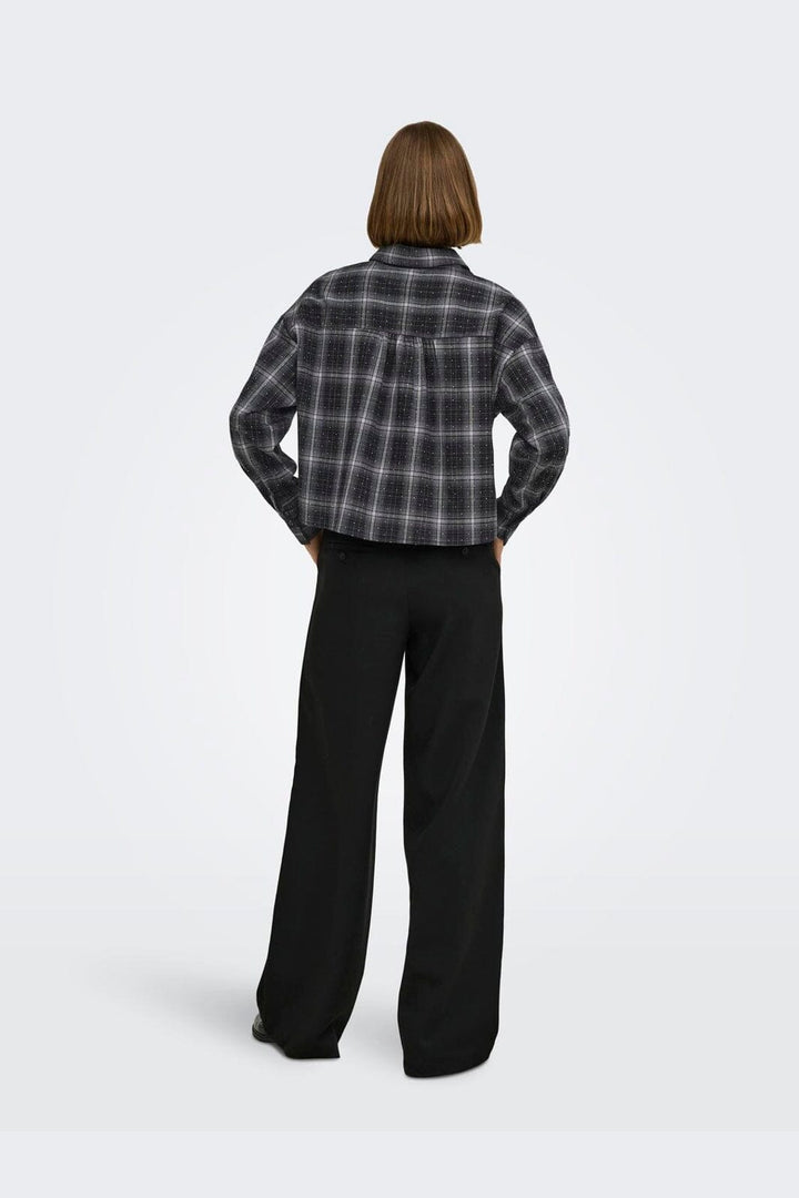 Only - Onlilston Ls Glitter Detail Shirt - 5116396 Black W. Embellishment