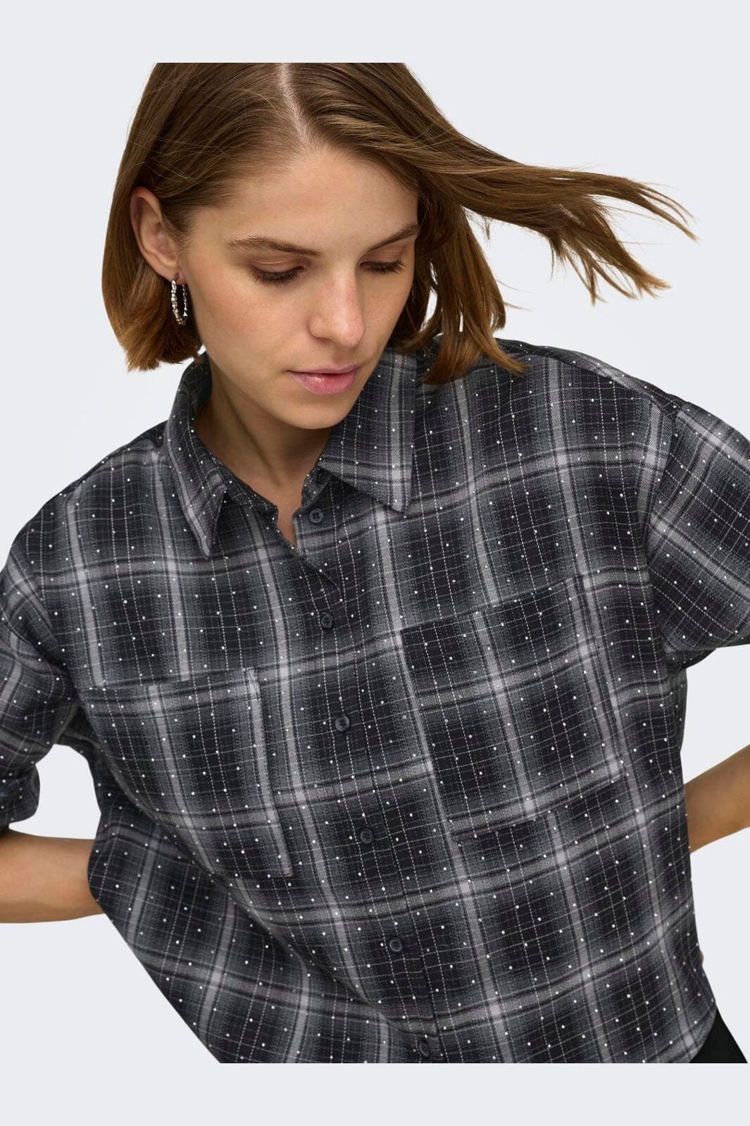 Only - Onlilston Ls Glitter Detail Shirt - 5116396 Black W. Embellishment