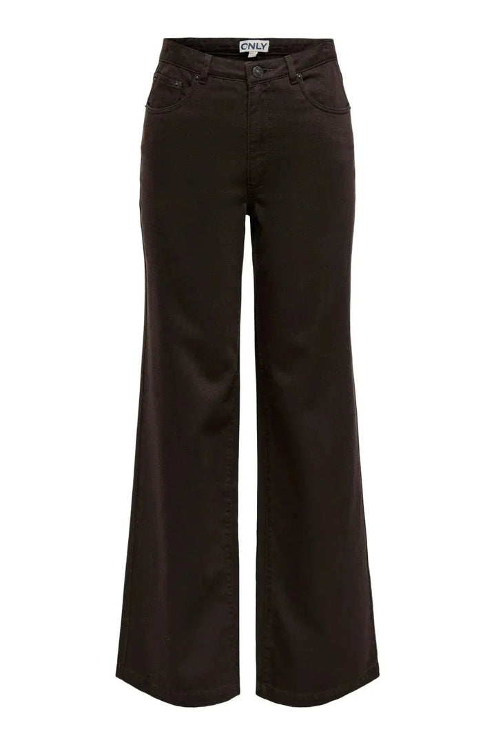 Only - Onljuicy-Soft Wide Pant - 5003385 Black Coffee Bukser 