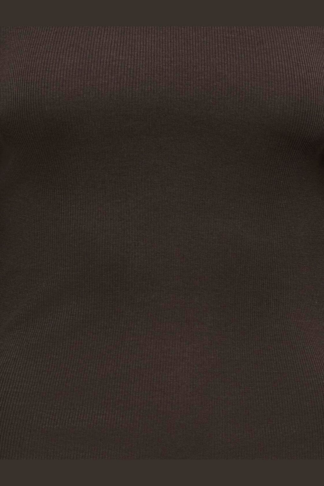 Only - Onlkathline 3/4 Rib Boatneck Top - 5212120 Coffee Bean