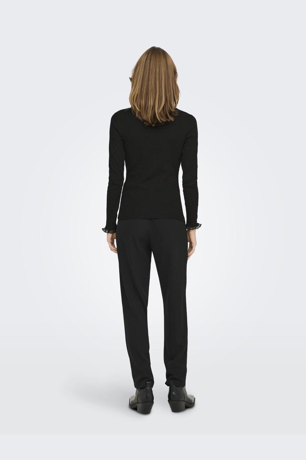 Only - Onlleslie L/S Lace Mix Top - 4141119 Black
