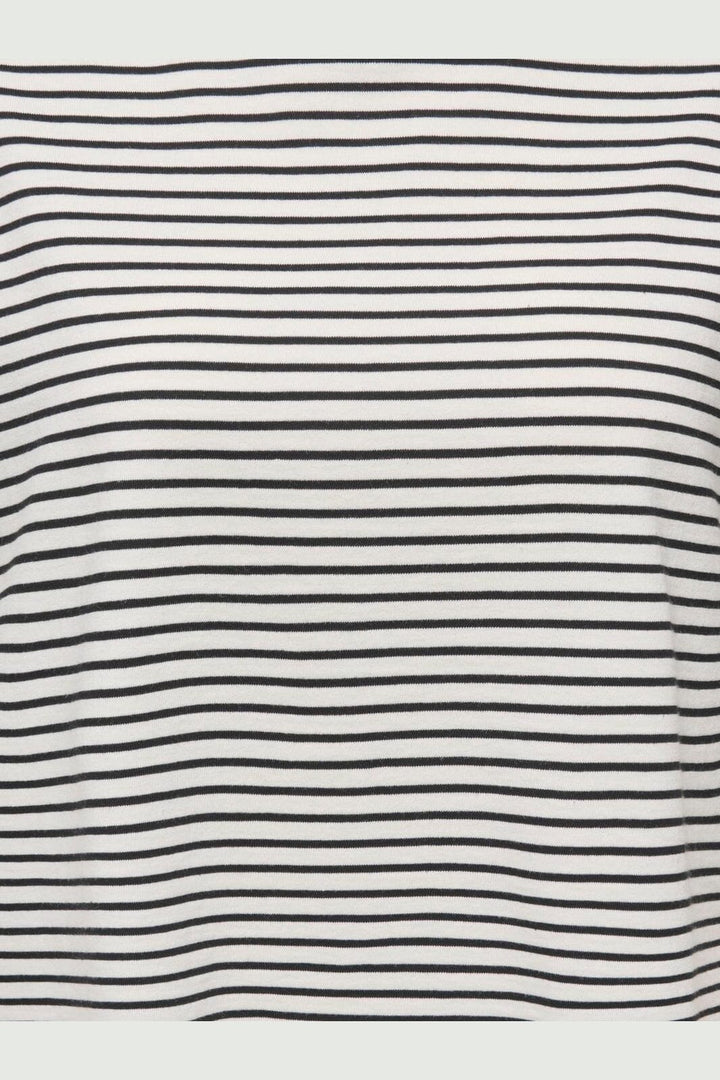 Only - Onllisa Stripe S/S Top - 5190512 Cloud Dancer Thin Black Stripes