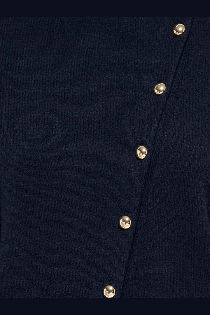 Only - Onlmio Ls Mockneck Utility Assym Knt - 5252816 Night Sky Gold Button