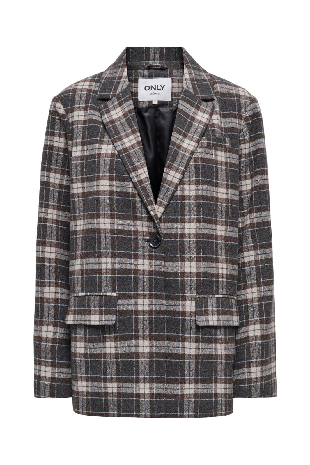 Only - Onlnoelia-Chelsea L/S Check Blazer Tlr - 5113540 Black White
