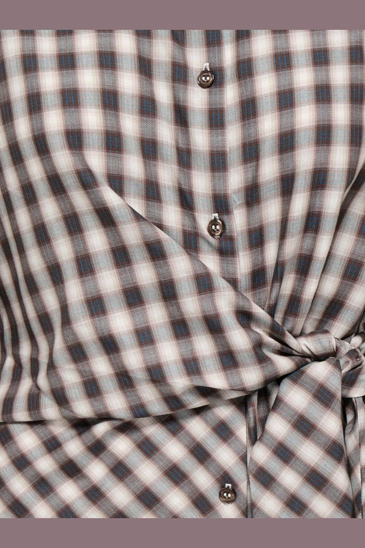 Only - Onlnola Ls Check Wrap Shirt - 5232776 Malt Ball White/Blue