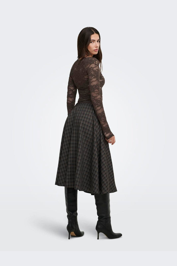 Only - Onlrue L/S Lace Bodystocking - 5171030 Coffee Bean