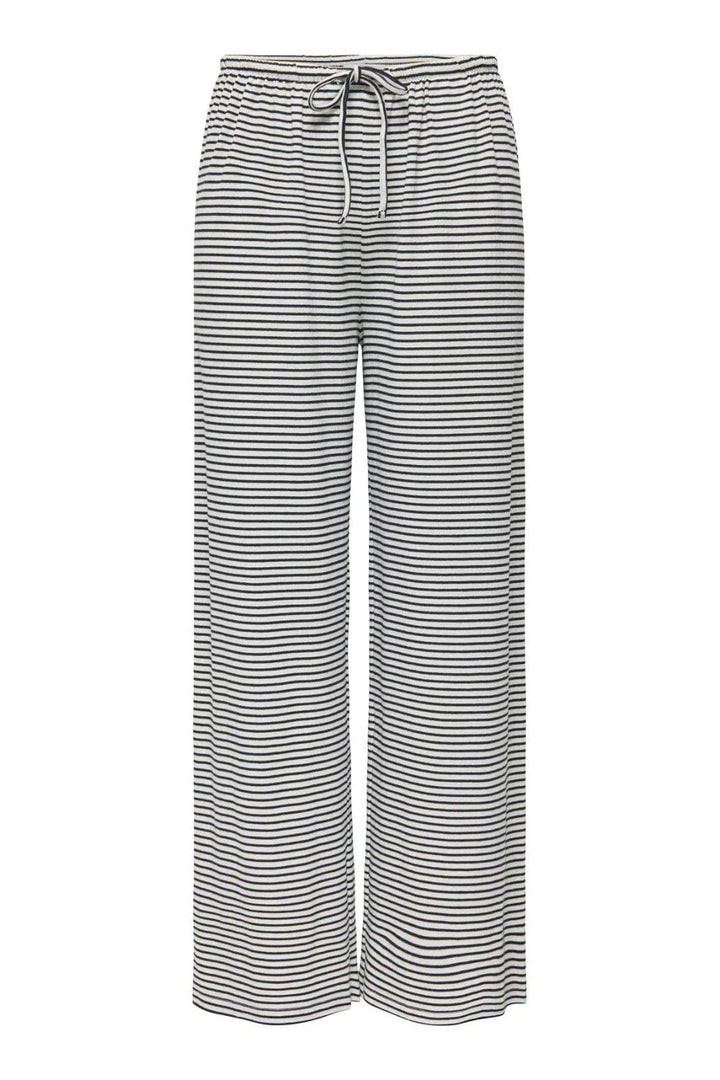 Only - Onlsaga Loose Pant - 4887145 Cloud Dancer Black Bukser 