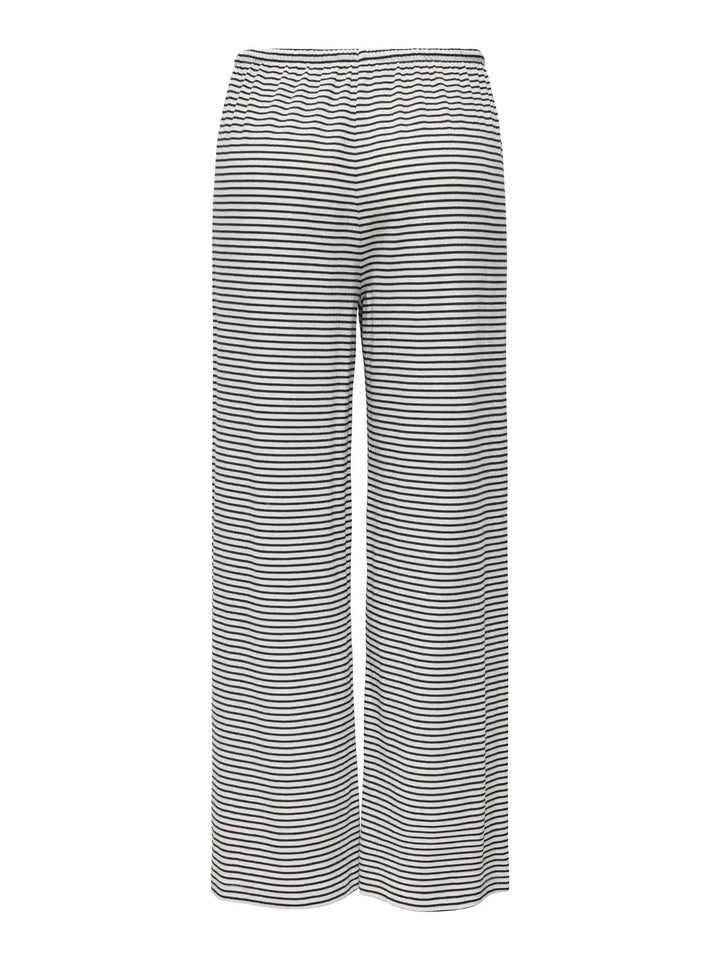 Only - Onlsaga Loose Pant - 4887145 Cloud Dancer Black Bukser 