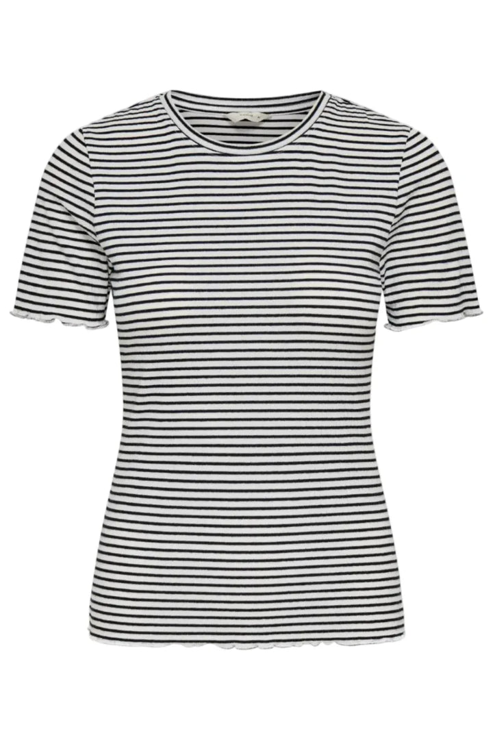 Only - Onlsaga O-Neck S/S Top - 5066462 Cloud Dancer Black T-shirts 