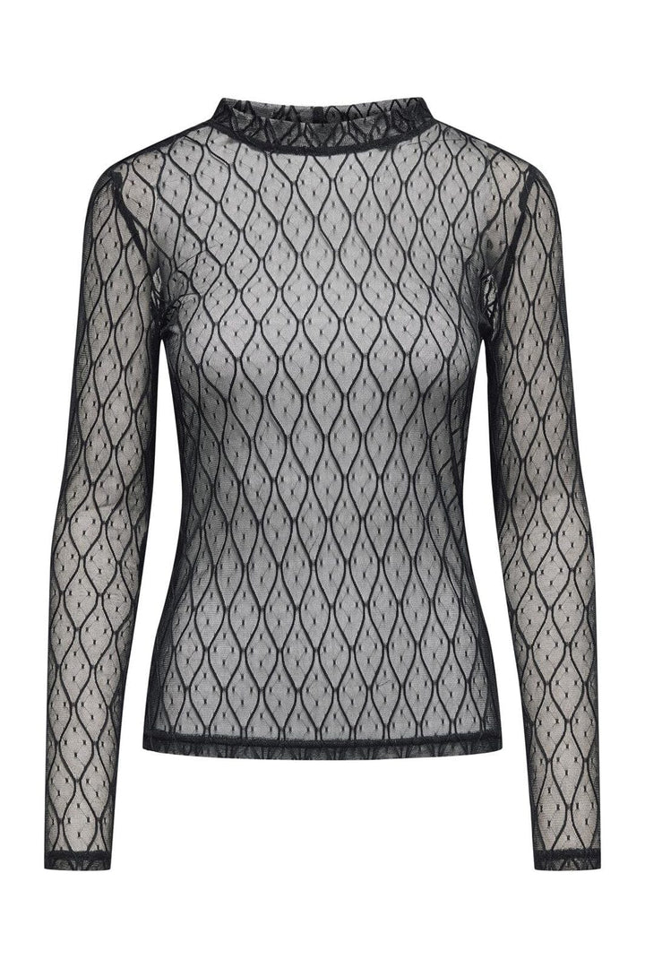 Only - Onlsalina L/S Lace Top - 4805080 Black