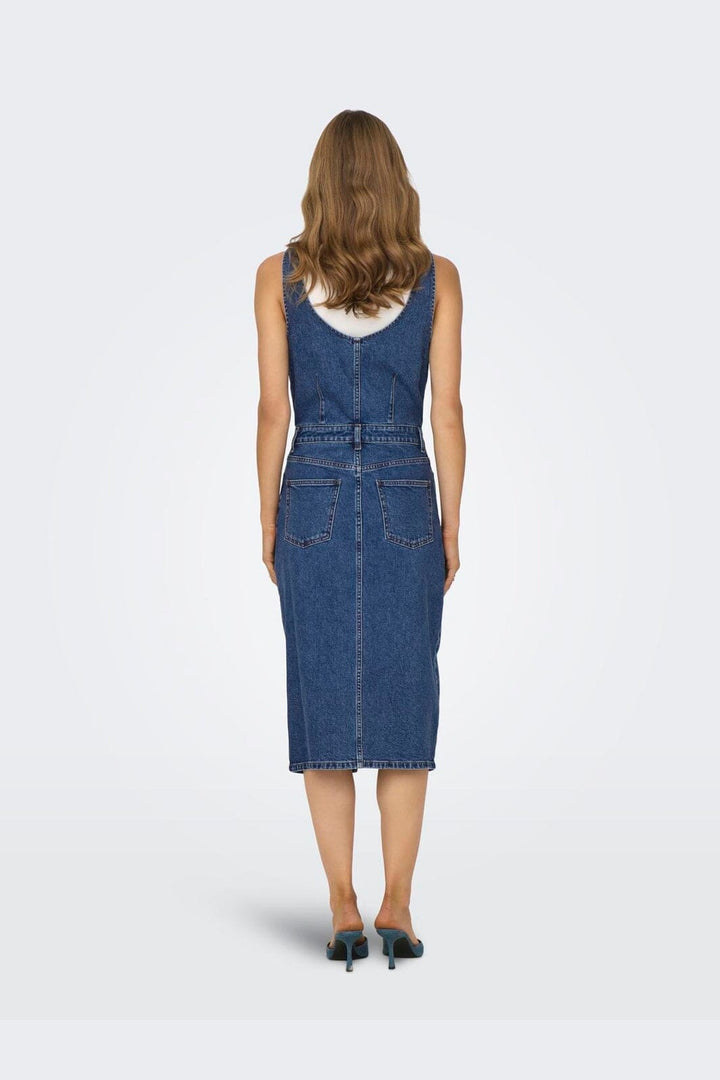 Only - Onlsanne S/L Spencer Midi Dress Mae - 4364441 Medium Blue Denim