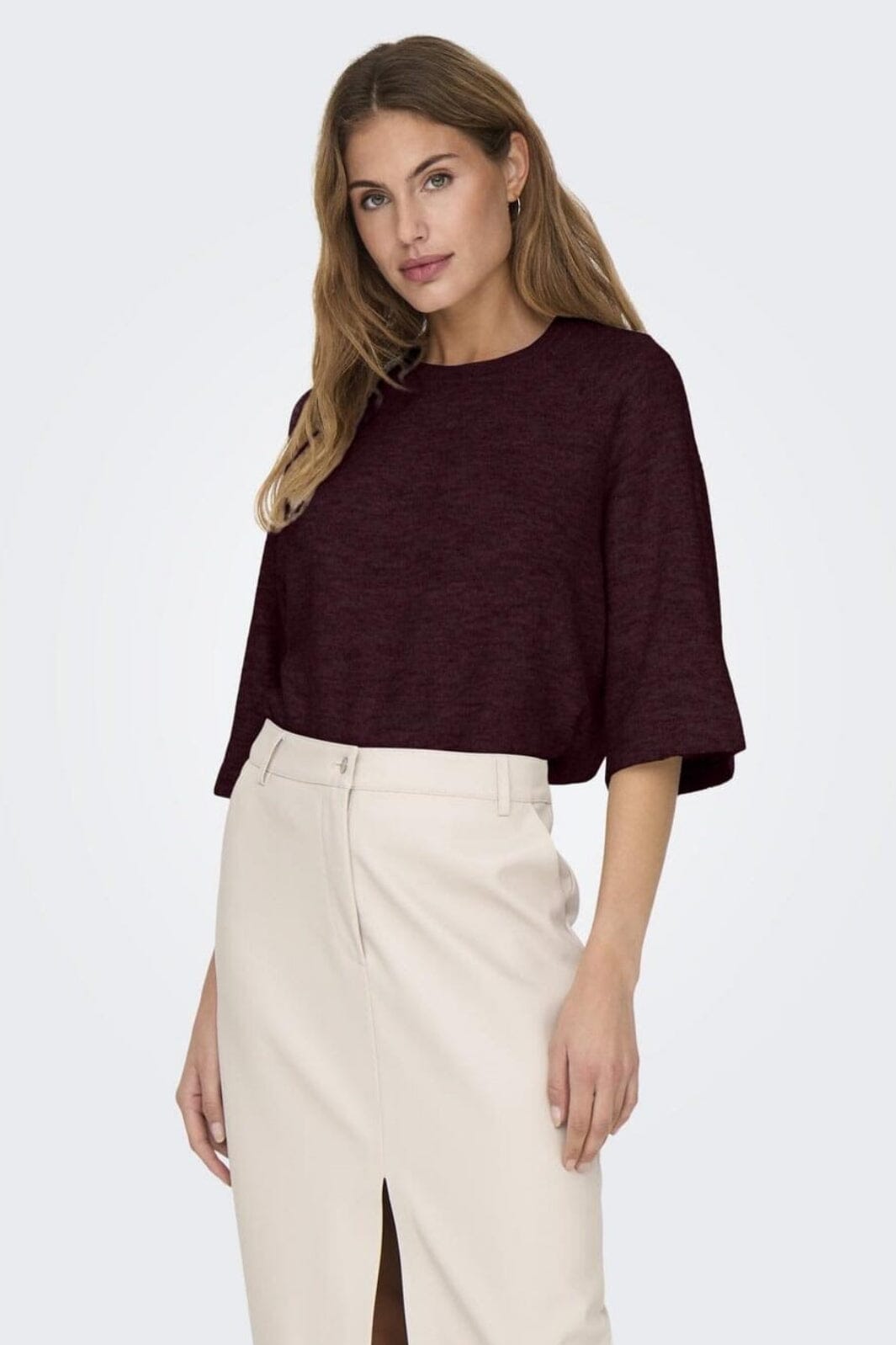 Only - Onlsimoni 3/4 Pullover Knt - 4854434 Port Royale Melange