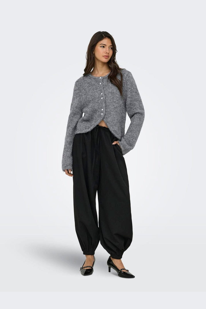 Only - Onlzaggie Ls Button Cardi Cc Knt - 5027936 Dark Grey Melange Pearl Button