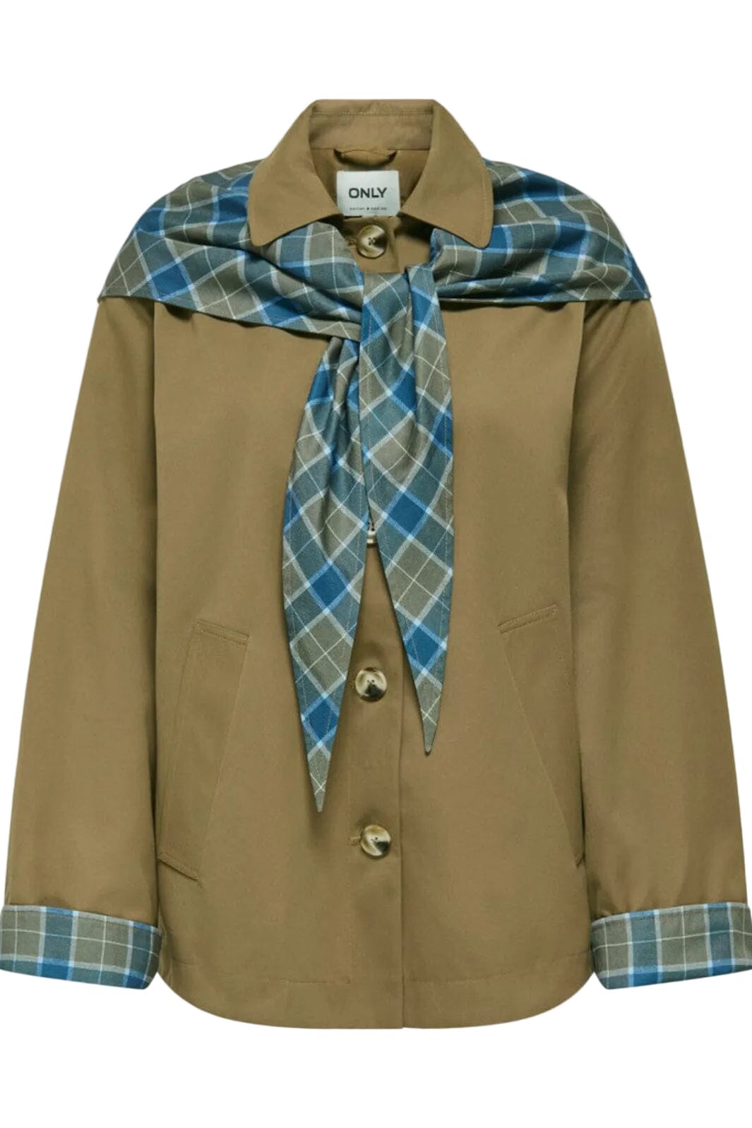 Only - Onlzenia Mix Check Scarf Jacket - 5136160 Ermine Jakker 