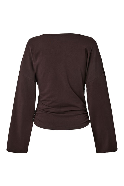 Pieces - Pcalli Ls V-Neck Top - 5235927 Chocolate Plum