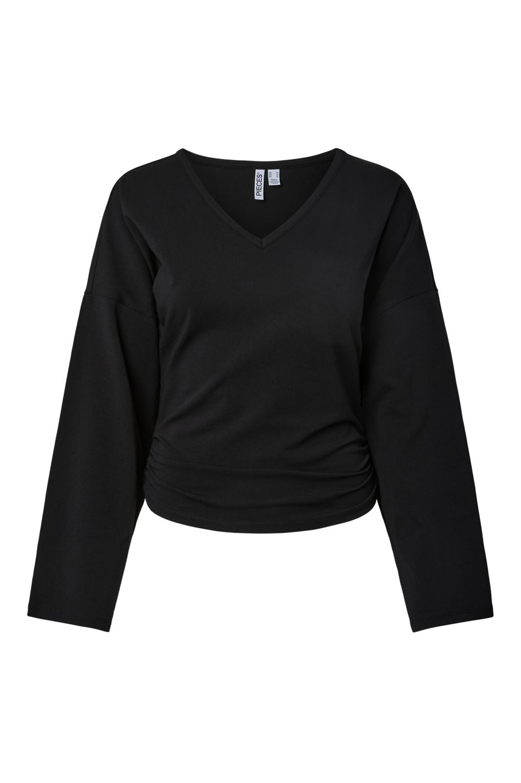 Pieces - Pcalli Ls V-Neck Top - 5235928 Black