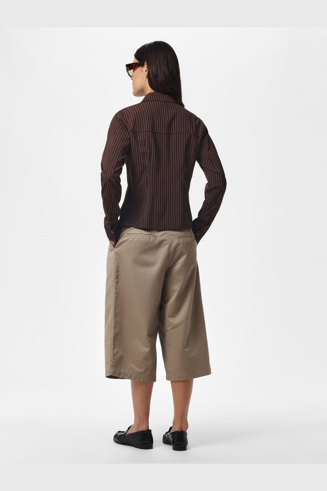 Pieces - Pcanja Ls Zip Shirt - 5200653 Delicioso Pinstripes
