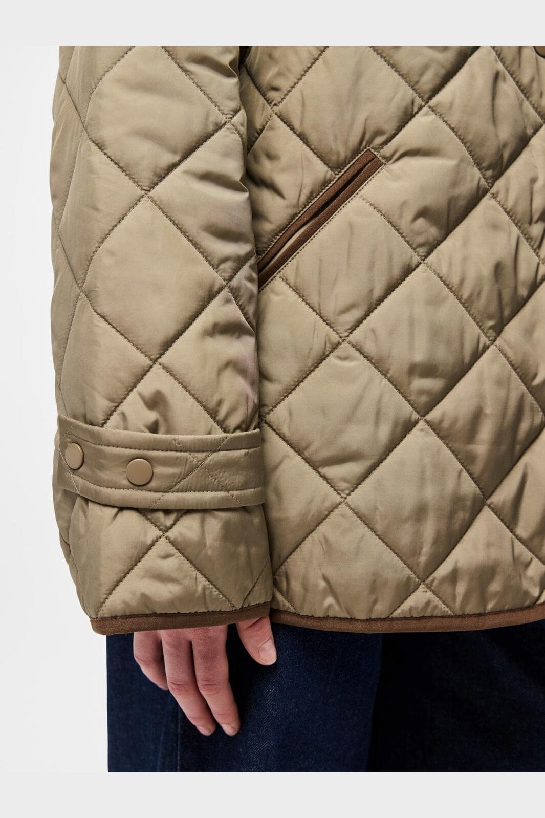 Pieces - Pcemily Short Quilted Jacket - 4911774 Greige Carafe Bindings