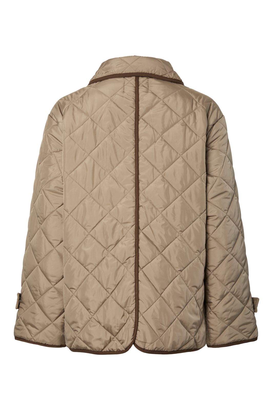 Pieces - Pcemily Short Quilted Jacket - 4911774 Greige Carafe Bindings