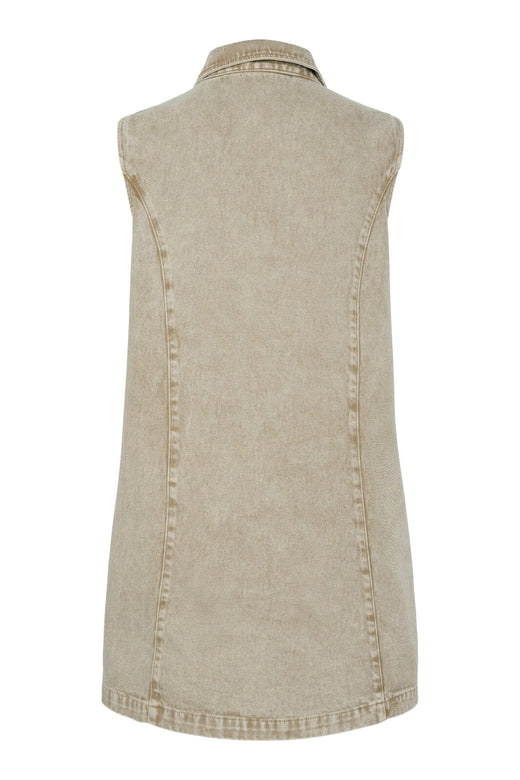 Pieces - Pcfay Sl Denim Dress - 4774698 Sandshell