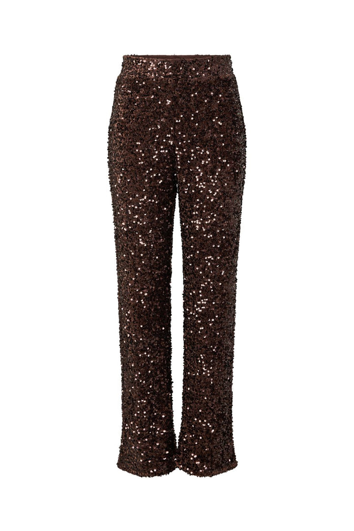 Pieces - Pckammy Wide Pant - 5114401 Chicory Coffee Brown Sequins