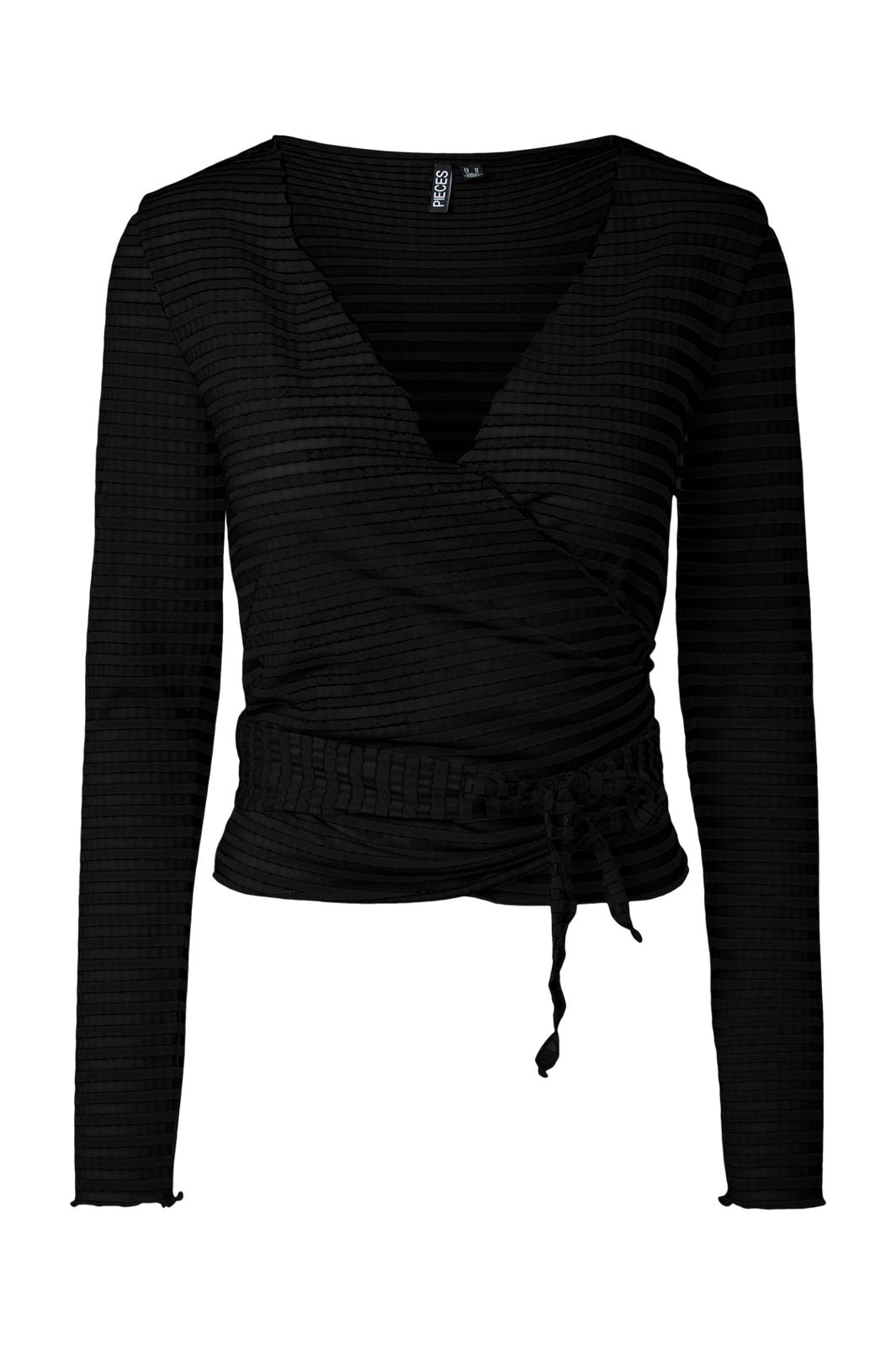 Pieces - Pclaya Ls Wrap Top - 5196898 Black