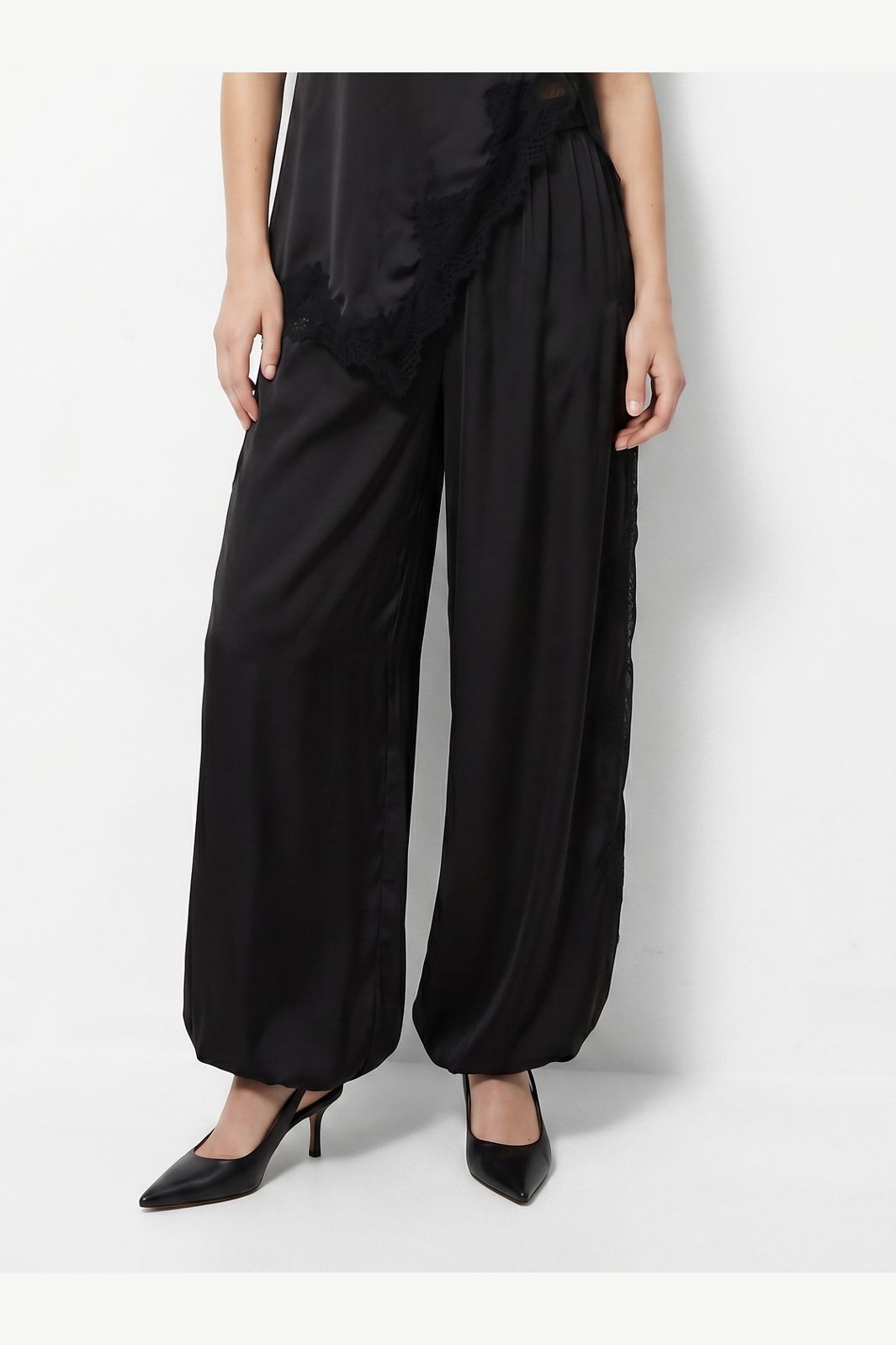 Pieces - Pcolli Balloon Satin Pants - 5233646 Black