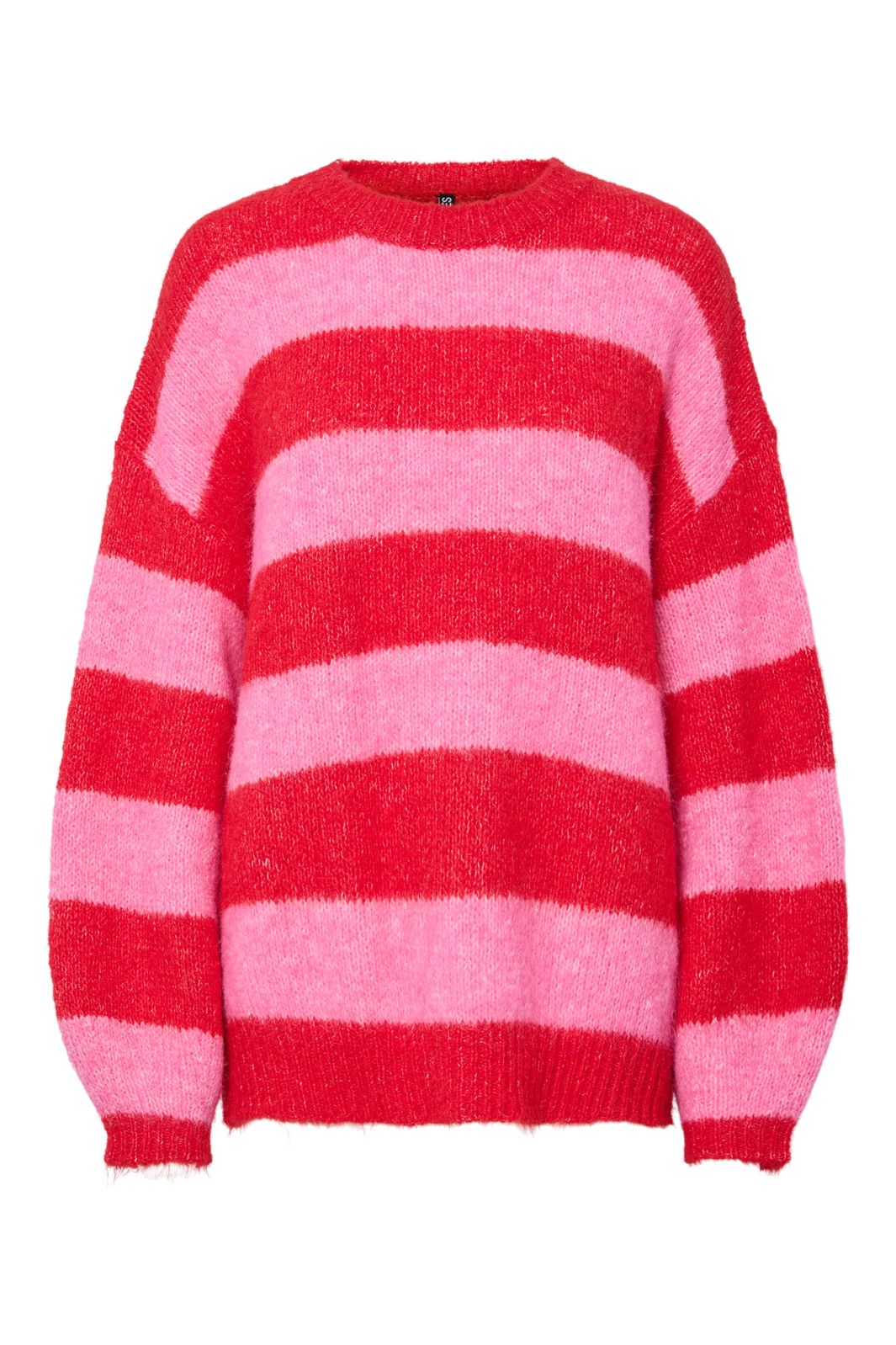 Pieces - Pcrasmine Ls Oversize O-Neck Knit - 4890854 Savvy Red Wild Orchid