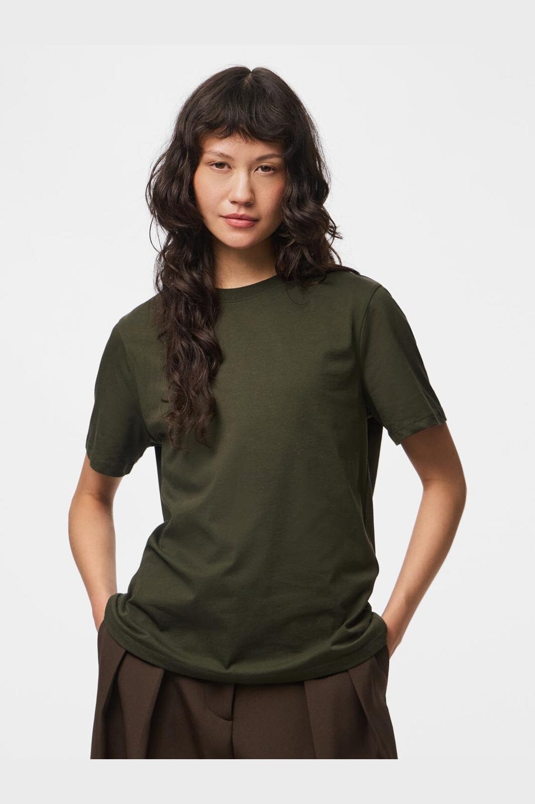 Pieces - Pcria Ss Solid Tee - 4857314 Forest Night