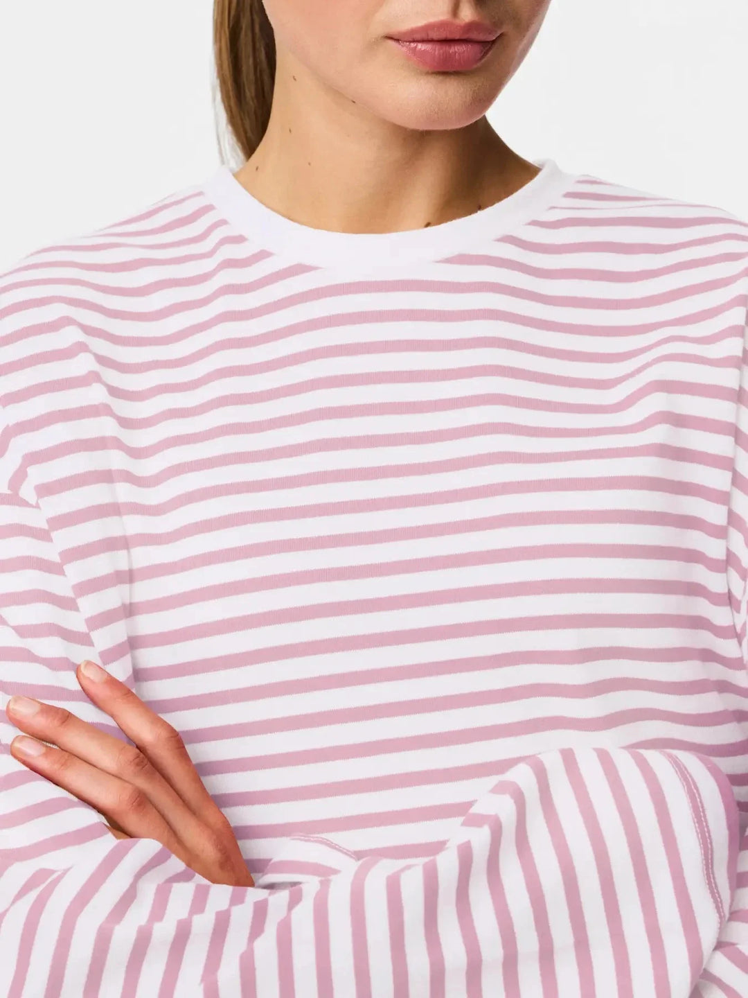 Pieces - Pcsadie Ls Top - 5090856 Bright White Roseate Spoonbill T-shirts 