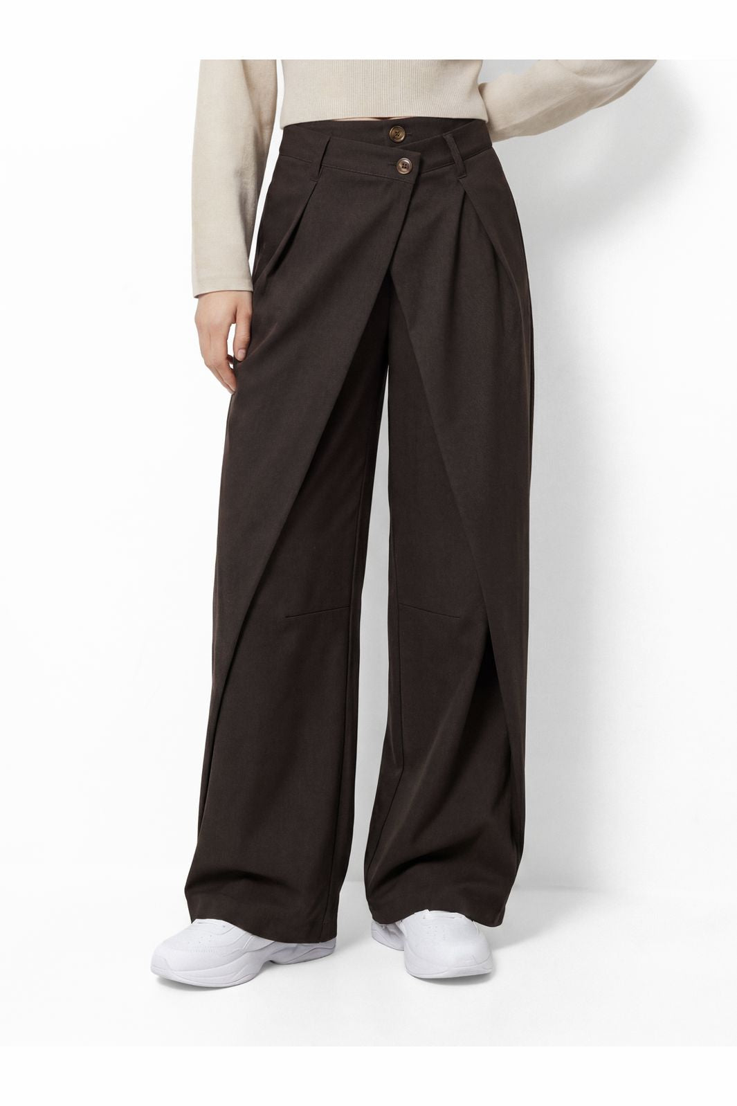 Pieces - Pcsofie Double Closing Pants - 5221895 Espresso