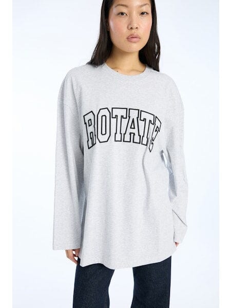 Rotate - Jersey Ls T-shirt 1153281473 - 1473 Light Grey Melange T-shirts 