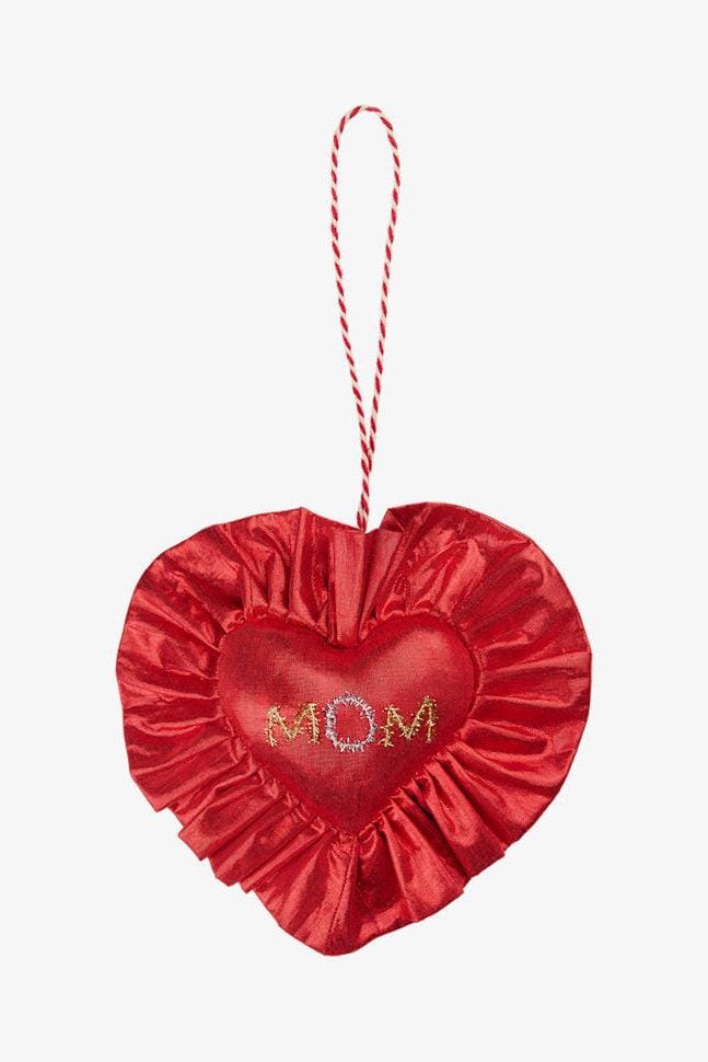 Sissel Edelbo - Ruffle Heart Ornament Se 2125 - Metallic Red Julepynt 