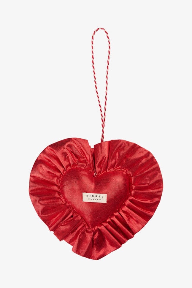 Sissel Edelbo - Ruffle Heart Ornament Se 2125 - Metallic Red Julepynt 