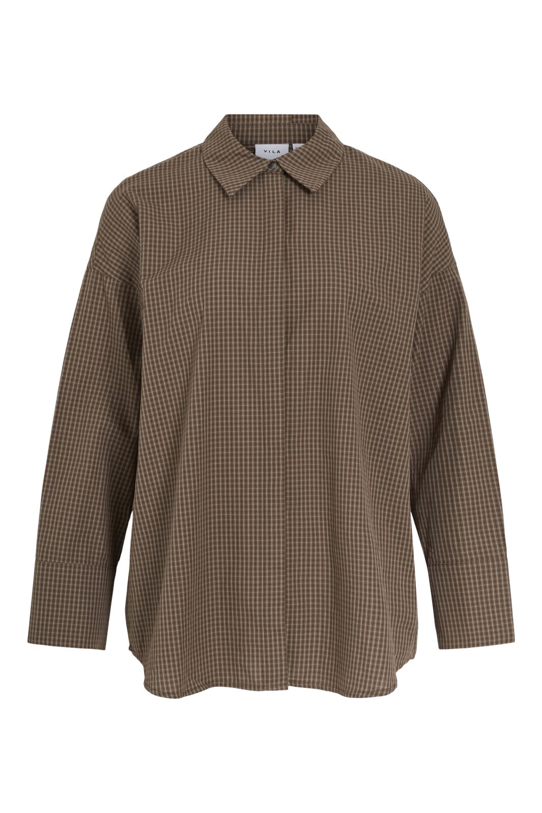 Vila - Vichek L/S Shirt - 5102131 Coffee Bean Brown