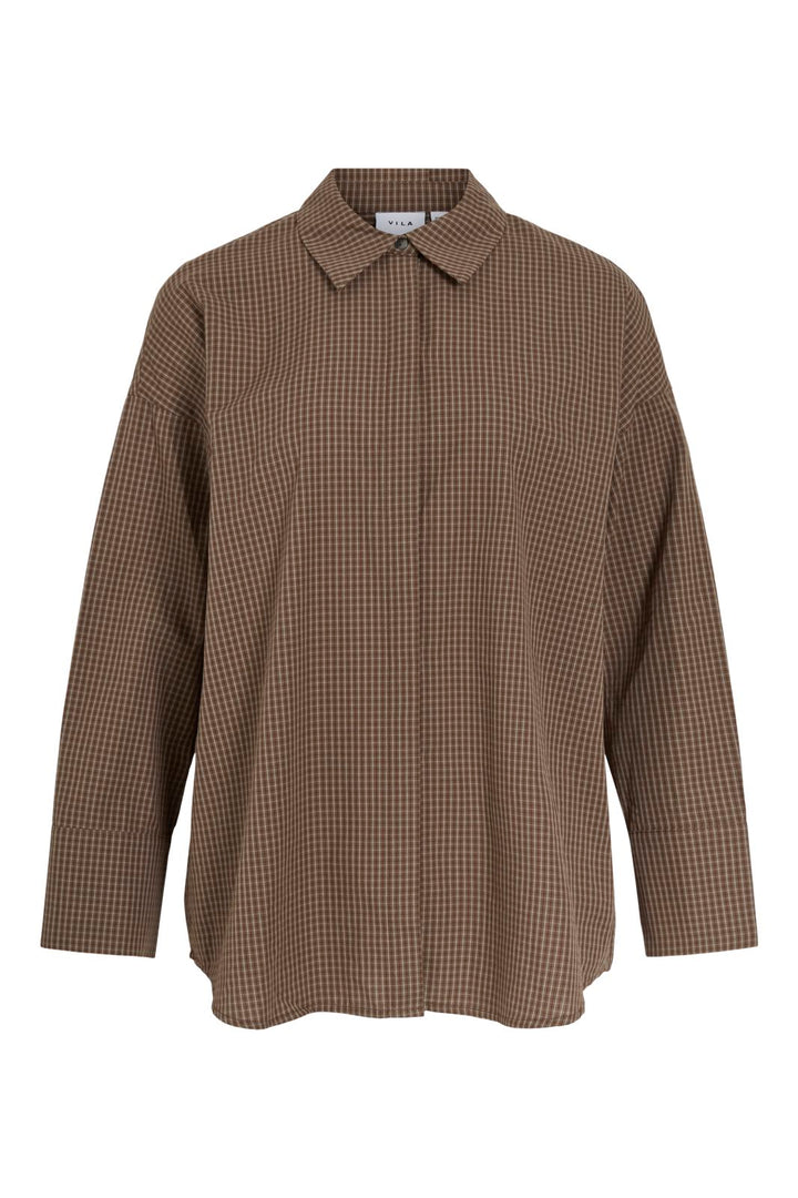 Vila - Vichek L/S Shirt - 5102131 Coffee Bean Brown