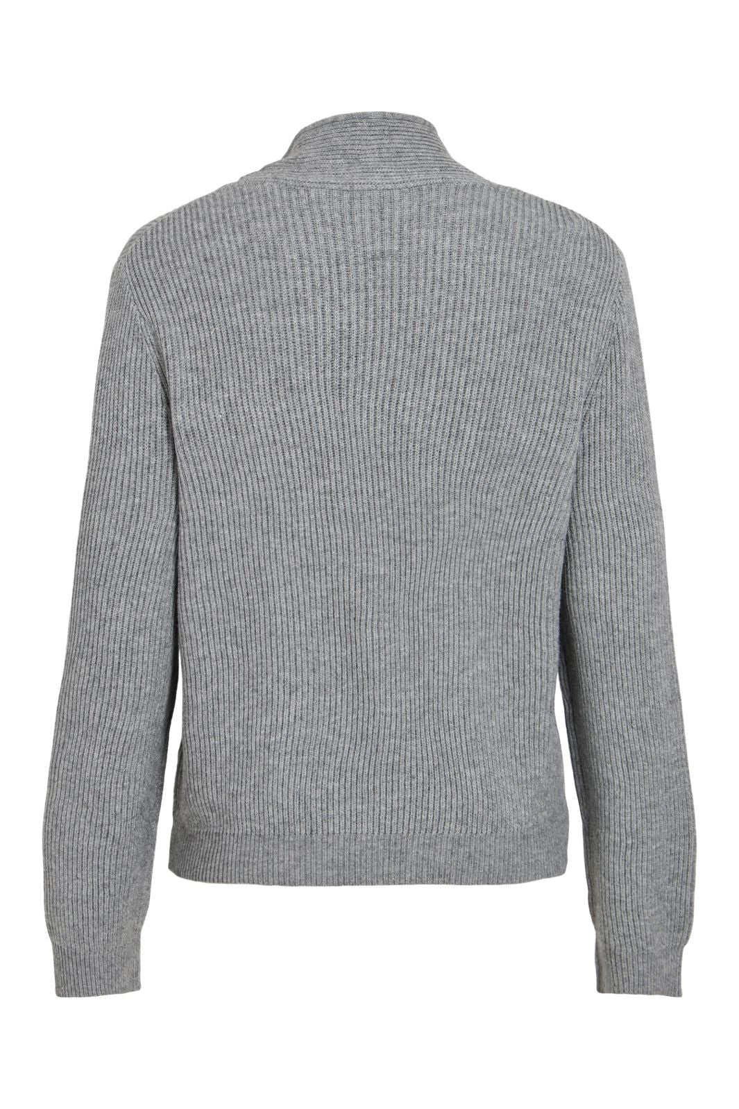 Vila - Viril Highneck L/S Tie Detail Knit-Noos - 5105138 Medium Grey Melange