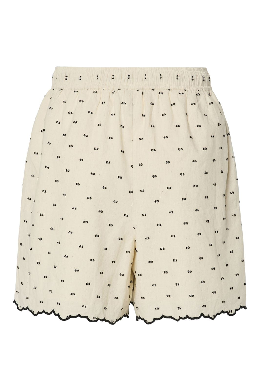 Y.A.S - Yasdobby Shorts - 4693518 Gardenia Black Dobby Dots
