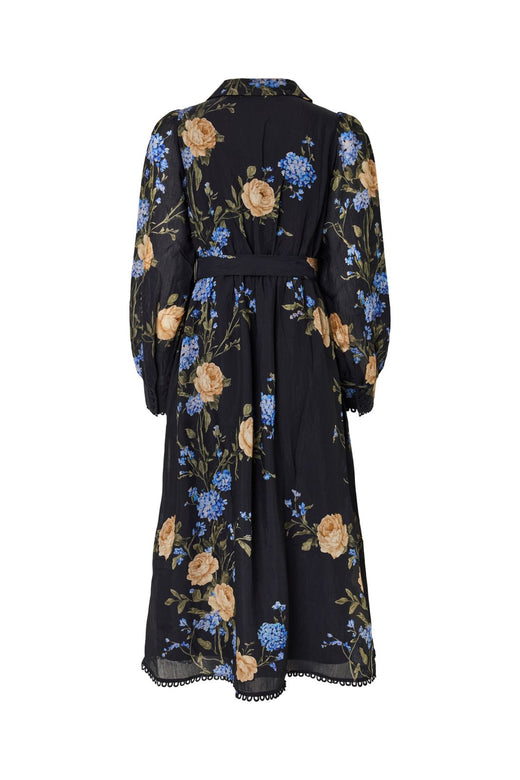 YAS - Yasfloressence Ls Long Dress - 5204669 Black Bluebell