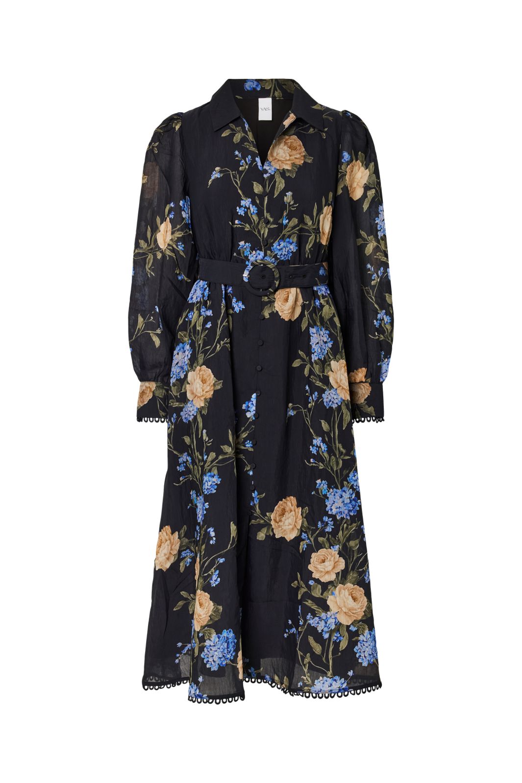 YAS - Yasfloressence Ls Long Dress - 5204669 Black Bluebell