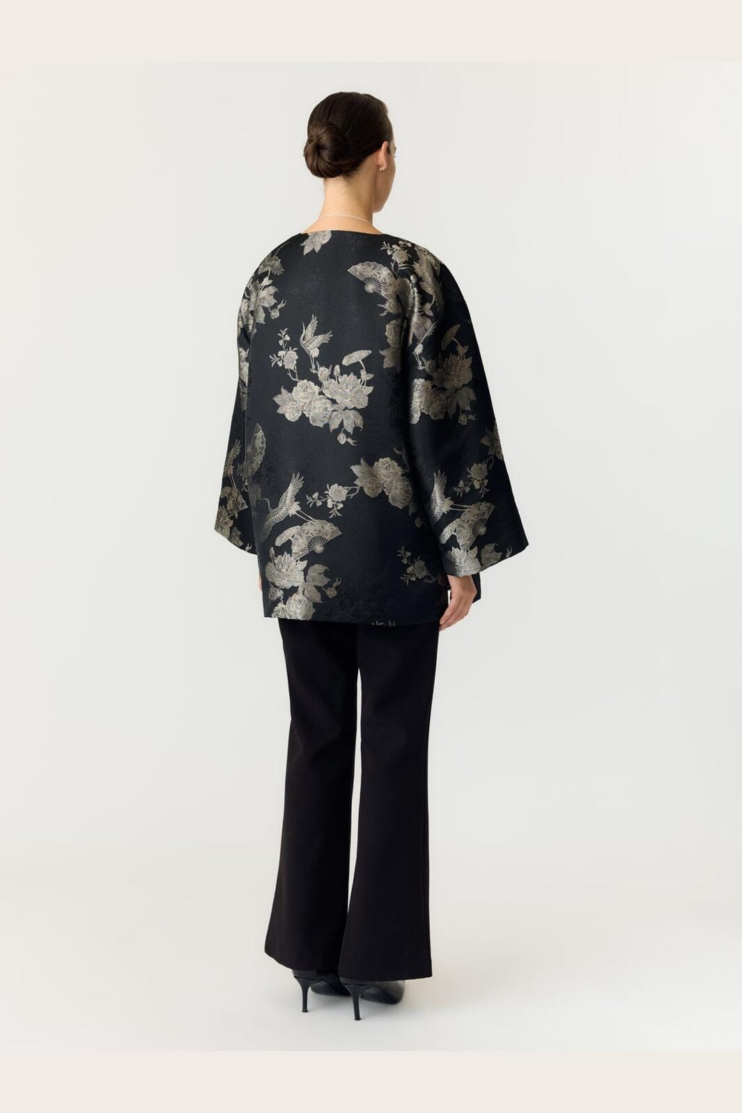 YAS - Yasjade 7/8 Kimono Jacket - 5227530 Black Jade Print
