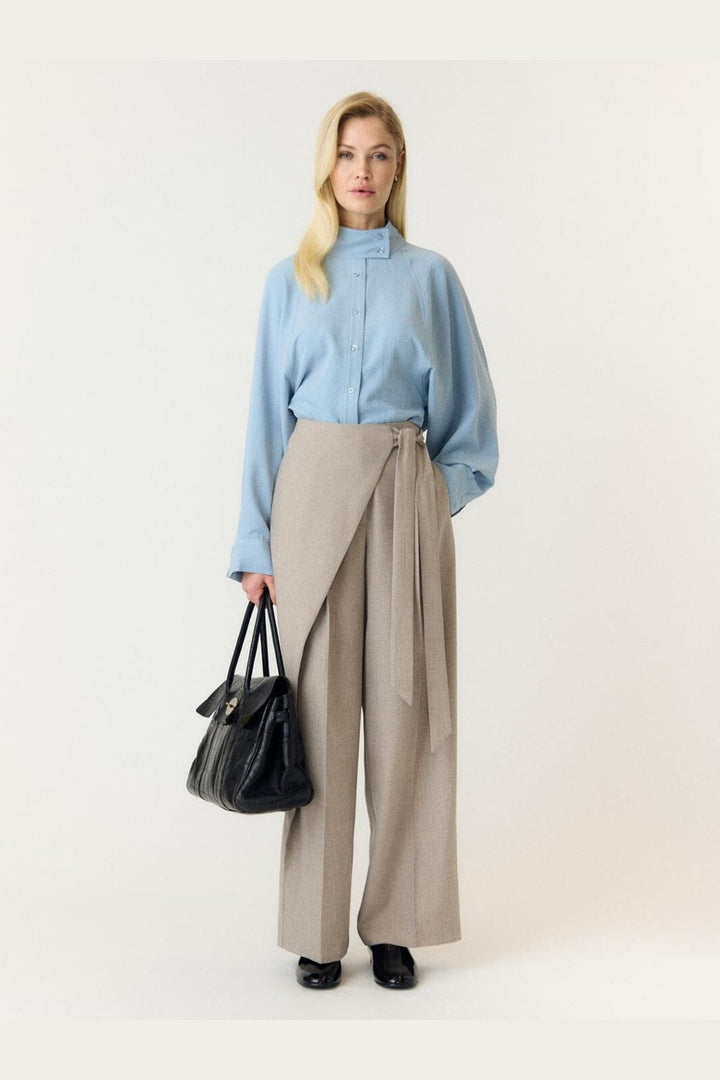 YAS - Yasmalino Wrap Pant - 5167120 Medium Grey Melange