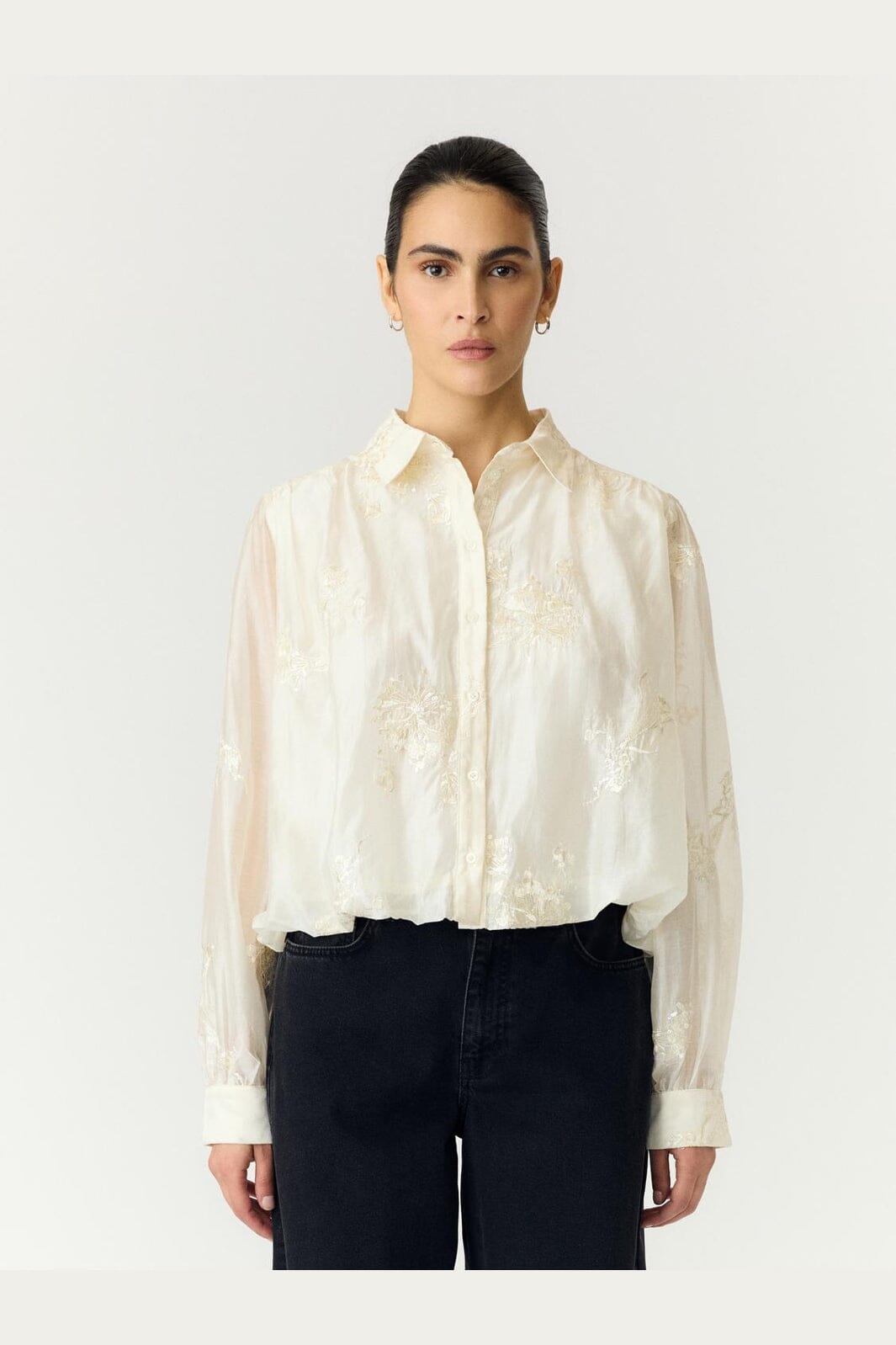 YAS - Yasmila Ls Shirt - 5225323 Pristine Sequins