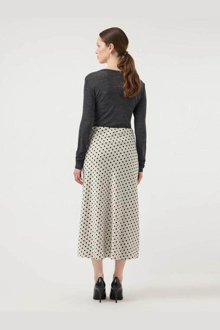 YAS - Yaspella Midi Skirt - 4935802 Birch Small Black Dots